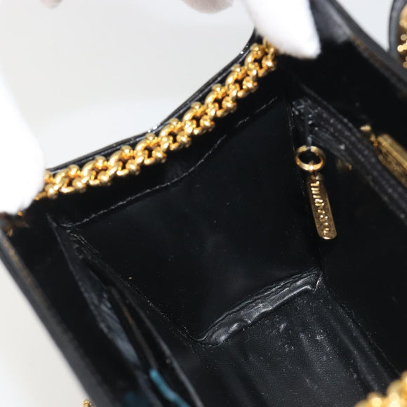 TIFFANY&Co. Chain Shoulder Bag Patent leather Black Gold Auth 197139