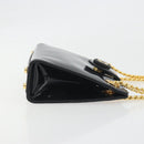 TIFFANY&Co. Chain Shoulder Bag Patent leather Black Gold Auth 197139-4