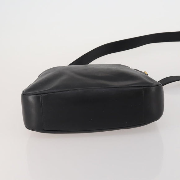 GUCCI Bamboo Hand Bag Leather 2way Black Gold 001 1638 2615 Auth 197140