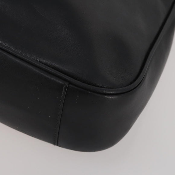 GUCCI Bamboo Hand Bag Leather 2way Black Gold 001 1638 2615 Auth 197140
