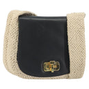 Salvatore Ferragamo Shoulder Bag Leather Black Gold Auth 197141-1