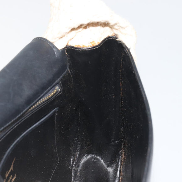 Salvatore Ferragamo Shoulder Bag Leather Black Gold Auth 197141