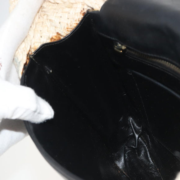 Salvatore Ferragamo Shoulder Bag Leather Black Gold Auth 197141