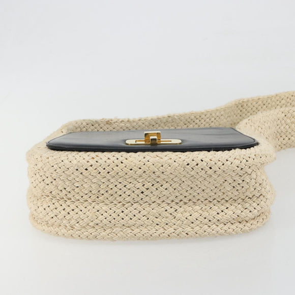 Salvatore Ferragamo Shoulder Bag Leather Black Gold Auth 197141