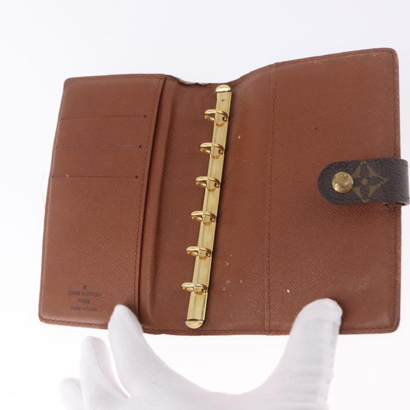 LOUIS VUITTON Monogram Agenda PM Day Planner Cover R20005 LV Auth 197145