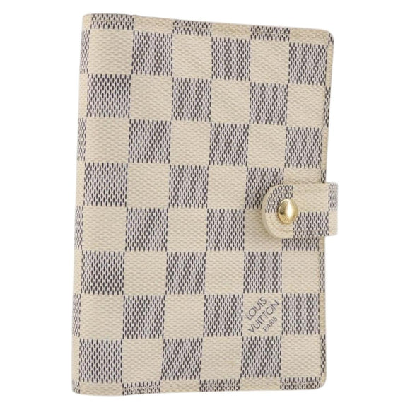 LOUIS VUITTON Damier Azur Agenda PM Day Planner Cover R20706 LV Auth 197147V
