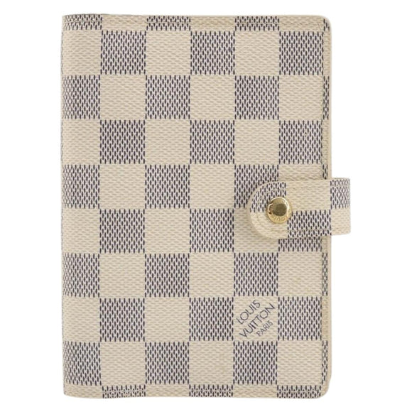 LOUIS VUITTON Damier Azur Agenda PM Day Planner Cover R20706 LV Auth 197147V