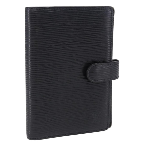 LOUIS VUITTON Epi Agenda PM Day Planner Cover Black R20092 LV Auth 197148
