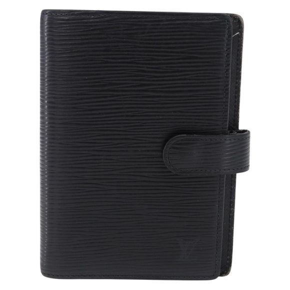 LOUIS VUITTON Epi Agenda PM Day Planner Cover Black R20092 LV Auth 197148