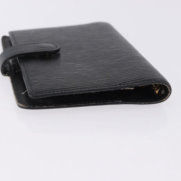 LOUIS VUITTON Epi Agenda PM Day Planner Cover Black R20092 LV Auth 197148