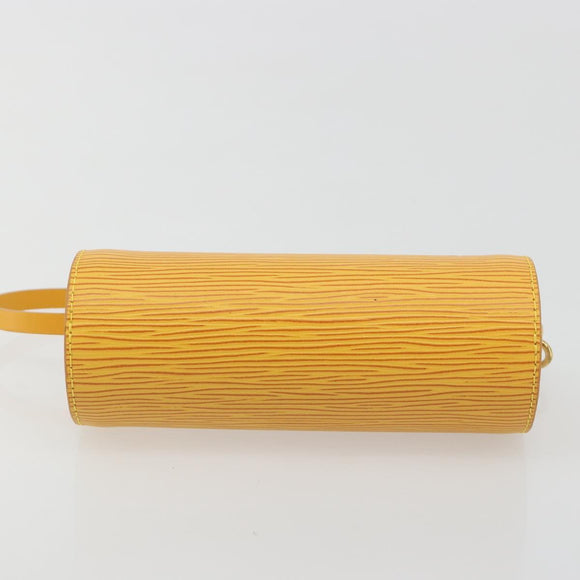 LOUIS VUITTON Epi Soufflot Pouch Yellow LV Auth 197149A
