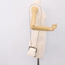 CHANEL Matelasse Chain Shoulder Pouch Lamb Skin White Silver CC Auth 197151M-19