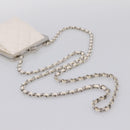 CHANEL Matelasse Chain Shoulder Pouch Lamb Skin White Silver CC Auth 197151M-7