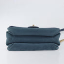 CHANEL Matelasse Chain Shoulder Bag Leather 2way Navy Gold CC Auth 197156V-5