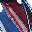 CHANEL Matelasse Chain Shoulder Bag Leather 2way Navy Gold CC Auth 197156V-26