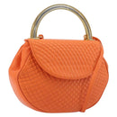 BALLY Hand Bag Leather 2way Orange Gold Auth 197157A-1