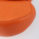 BALLY Hand Bag Leather 2way Orange Gold Auth 197157A-15