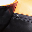 BALLY Hand Bag Leather 2way Orange Gold Auth 197157A-22