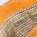 PRADA Hand Bag Leather 2way Beige Silver Auth 197158-16