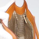 PRADA Hand Bag Leather 2way Beige Silver Auth 197158-19
