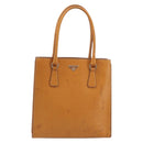 PRADA Hand Bag Leather 2way Beige Silver Auth 197158-2