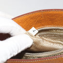 PRADA Hand Bag Leather 2way Beige Silver Auth 197158-22