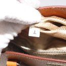 PRADA Hand Bag Leather 2way Beige Silver Auth 197158-23