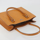 PRADA Hand Bag Leather 2way Beige Silver Auth 197158-6