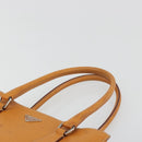 PRADA Hand Bag Leather 2way Beige Silver Auth 197158-8