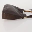 GUCCI Bamboo Shoulder Bag Leather 2way Brown Gold 001 3444 1638 Auth 197159-4
