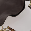 GUCCI Bamboo Shoulder Bag Leather 2way Brown Gold 001 3444 1638 Auth 197159-6
