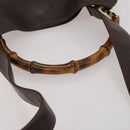 GUCCI Bamboo Shoulder Bag Leather 2way Brown Gold 001 3444 1638 Auth 197159-9
