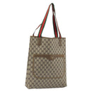 GUCCI GG Supreme Web Sherry Line Tote Bag PVC Beige 47 02 2140 Auth 197160-1