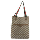 GUCCI GG Supreme Web Sherry Line Tote Bag PVC Beige 47 02 2140 Auth 197160-13
