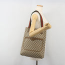 GUCCI GG Supreme Web Sherry Line Tote Bag PVC Beige 47 02 2140 Auth 197160-22