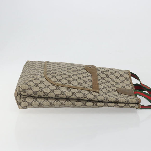 GUCCI GG Supreme Web Sherry Line Tote Bag PVC Beige 47 02 2140 Auth 197160