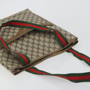 GUCCI GG Supreme Web Sherry Line Tote Bag PVC Beige 47 02 2140 Auth 197160-6