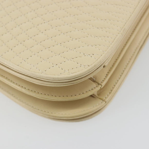 BALLY Shoulder Bag Leather 2way Ivory Gold Auth 197162A