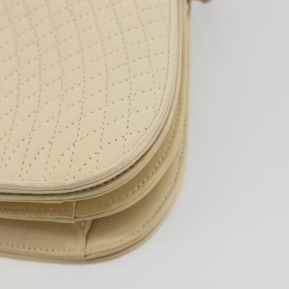 BALLY Shoulder Bag Leather 2way Ivory Gold Auth 197162A