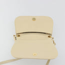 BALLY Shoulder Bag Leather 2way Ivory Gold Auth 197162A-19