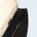 BALLY Shoulder Bag Leather 2way Ivory Gold Auth 197162A-21