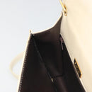 BALLY Shoulder Bag Leather 2way Ivory Gold Auth 197162A-22