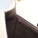 BALLY Shoulder Bag Leather 2way Ivory Gold Auth 197162A-23