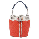 CHANEL Matelasse Chain Shoulder Bag Caviar Skin 2way Red Silver CC Auth 197163M-13