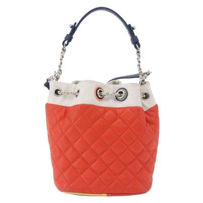 CHANEL Matelasse Chain Shoulder Bag Caviar Skin 2way Red Silver CC Auth 197163M - 0