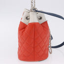 CHANEL Matelasse Chain Shoulder Bag Caviar Skin 2way Red Silver CC Auth 197163M-4