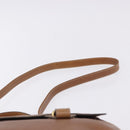 LOEWE Hand Bag Leather 2way Brown Gold Auth 197164-14