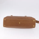 LOEWE Hand Bag Leather 2way Brown Gold Auth 197164-5