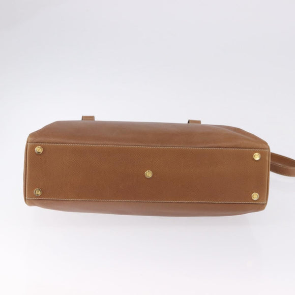 LOEWE Hand Bag Leather 2way Brown Gold Auth 197164