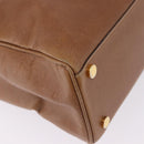 LOEWE Hand Bag Leather 2way Brown Gold Auth 197164-15